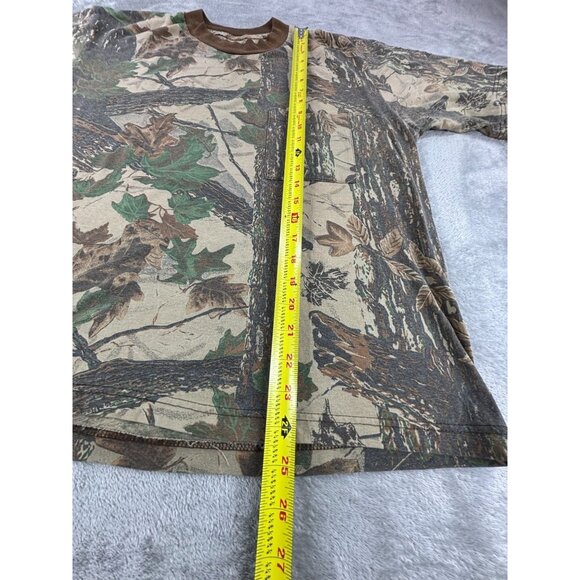 Camo Short Sleeve T-Shirt Tree Leaf Design Realtree Brown Green Beige Mens S - Picture 4 of 7